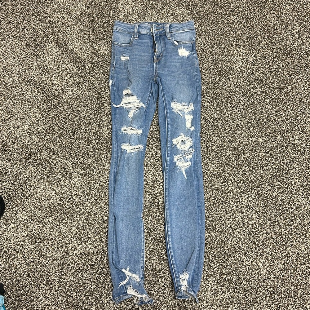 American Eagle Next Level Stretch Distressed Skinny Jeans